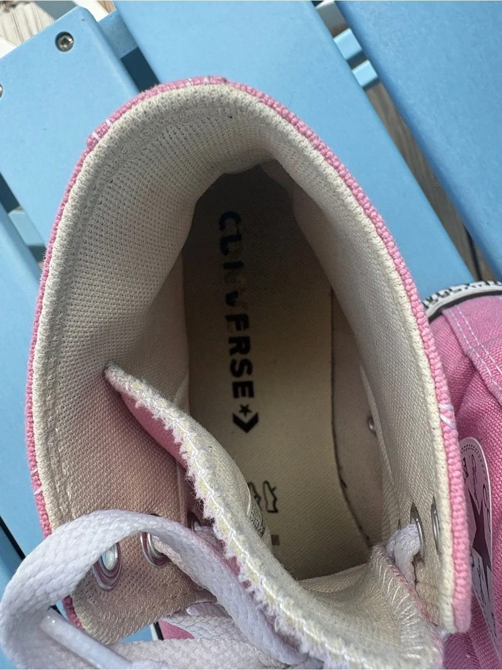 Converse Pink High-Top Canvas Sneakers with White Accents - Picture 2 of 5